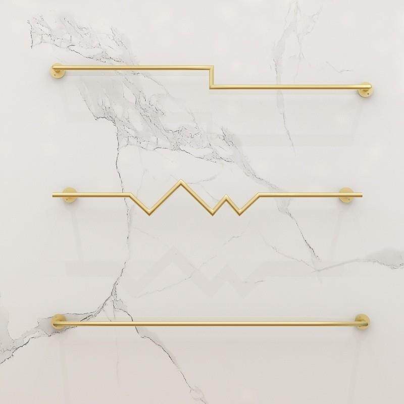 铁艺服装店展示架上墙服装架女装店个性金色货架壁挂式正挂衣服架