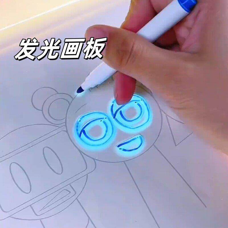 发光画 画板家用可擦涂鸦无尘画 画板手写广告牌leddiy萤光板小黑