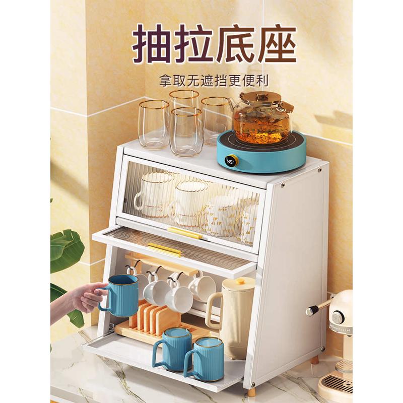 5ZV7批发防尘杯子置物架玻璃杯双层沥水托盘客厅桌面茶杯橱柜收纳