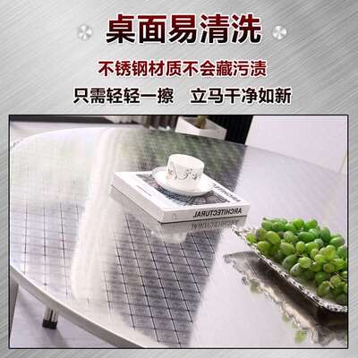 厂家直销锈钢桌圆折桌可叠承重便携不高饭店酒店家用不锈BXG100钢