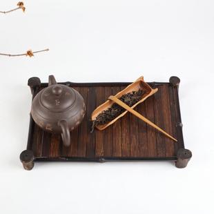 日式 茶桌杯垫竹排茶垫 紫竹茶托盘 竹杯托功夫茶具收纳茶壶茶杯架