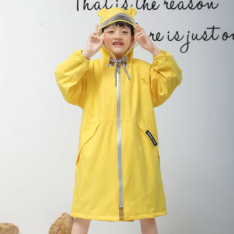 儿童雨衣长款女童双层透气大童斗篷小孩可爱雨披宝宝轻便防水保暖
