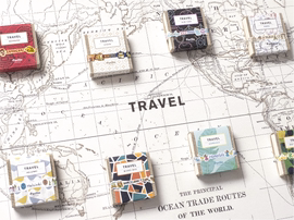 日本paviliotravel旅行系列手帐胶带贴纸素材套装，手账蕾丝胶带