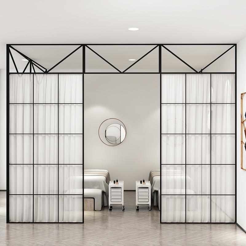 盛邦荣包间简易出租房美甲店遮挡客厅卧室隔分隔屏风铁艺隔断美容