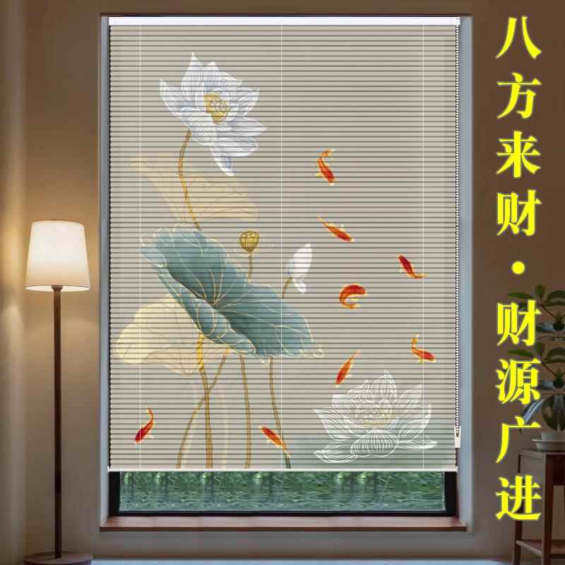 打孔新百叶窗帘026款遮2阳帘升免降客厅书房卫生HXU间厨房铝合金