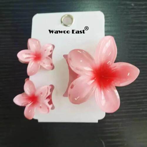 3PCS/SET Summer Flower Hair Claw for Women 8CM*1+4CM*3 Cute