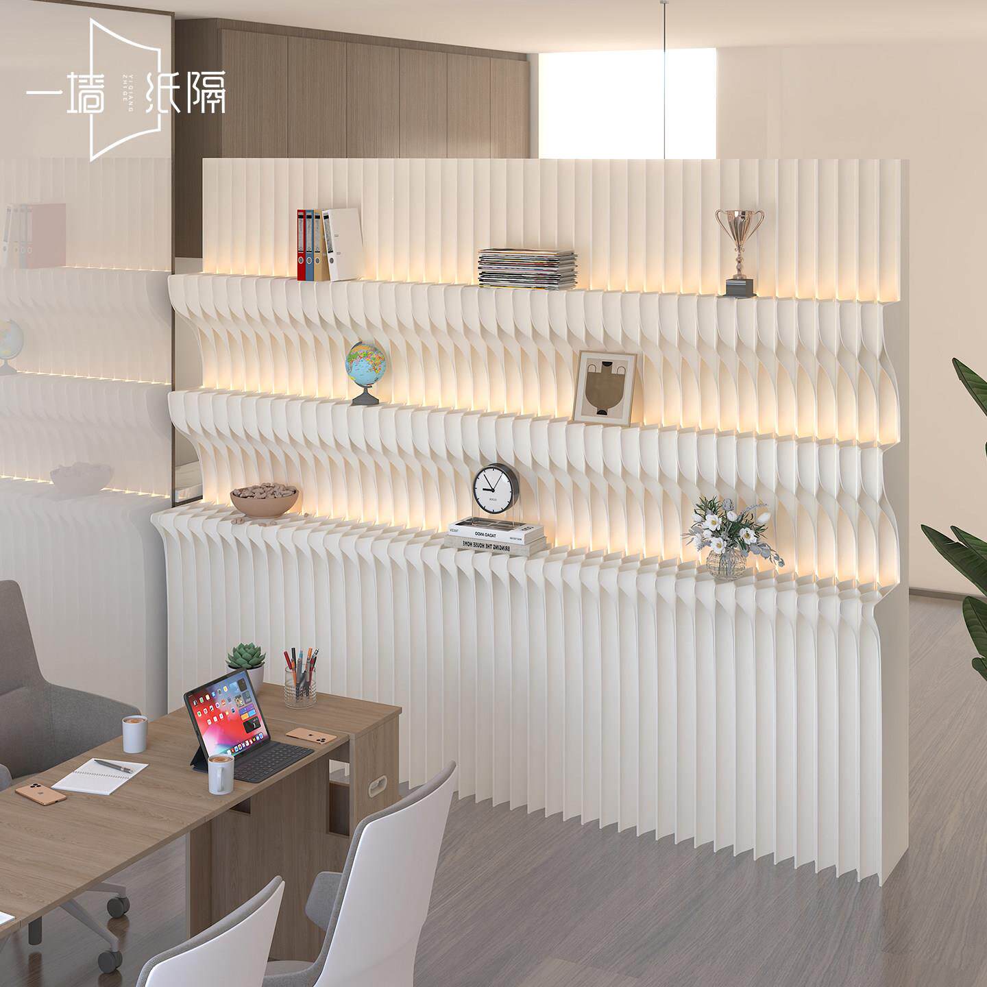 需定制屏风隔断办公室房间分隔假墙可移动装饰背景墙一改二免打孔