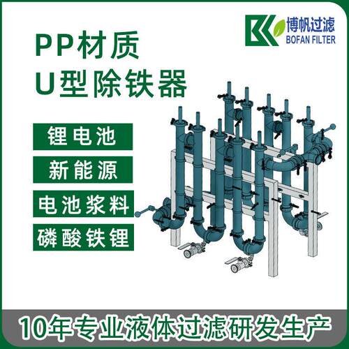 PP除铁过滤器塑料电池浆料多级除铁器磷酸铁锂耐NMP溶剂腐蚀过滤
