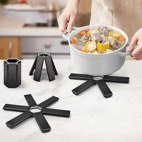 Pot Mat Dish Placemat Coaster Folding Heat Insulation High T