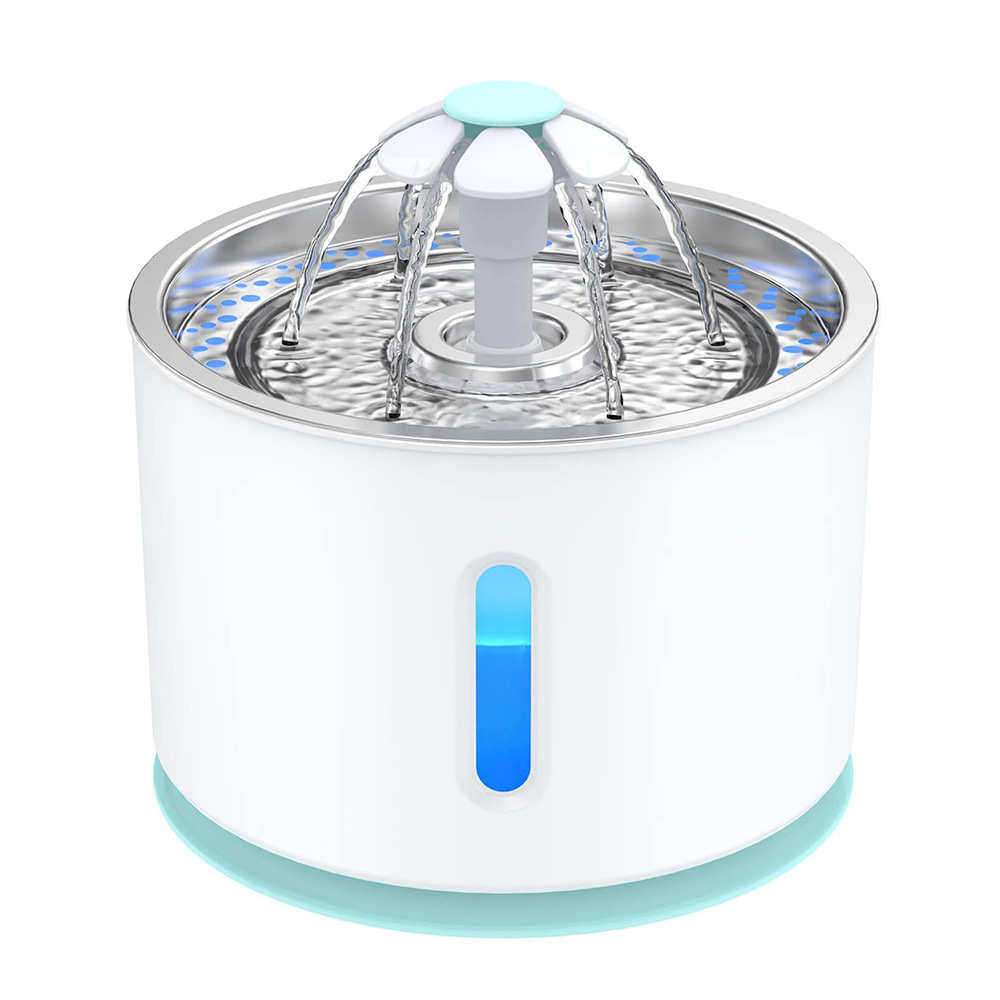 圆形不锈钢宠物饮水机2.4L自动水循环猫咪饮水器视窗LED小花喷泉,宠物/宠物食品及用品,宠物智能喂食器,淘宝优惠券,粉丝福利购,淘宝优惠卷