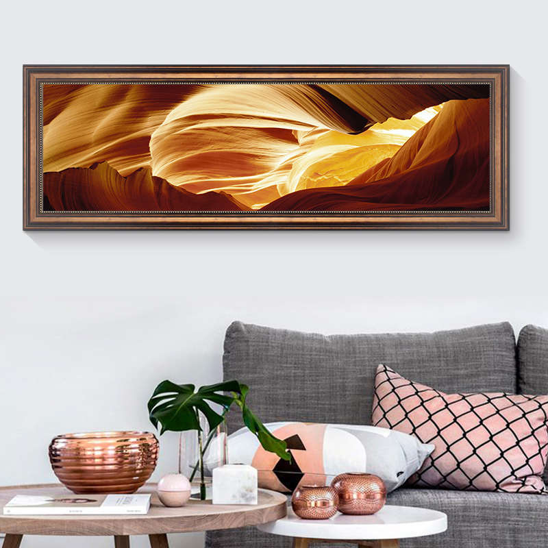 美式墙面油画简约卧室房间床头装饰画欧式轻奢壁画客厅背景墙挂画