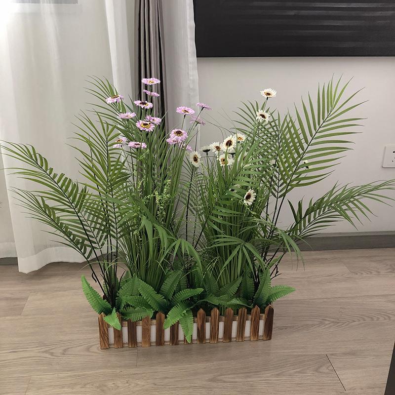 散尾葵植物盆栽客厅栅栏花套装绿植隔断装饰创意现代简约客厅隔断