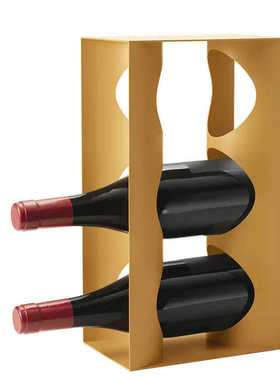 现代简约欧式轻奢银色不锈钢酒桶摆件三瓶酒架红酒置物架装饰品