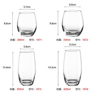 酒店玻璃杯子西餐厅水杯蛋形杯饮料果汁杯ktv酒吧啤酒杯鸡尾酒杯