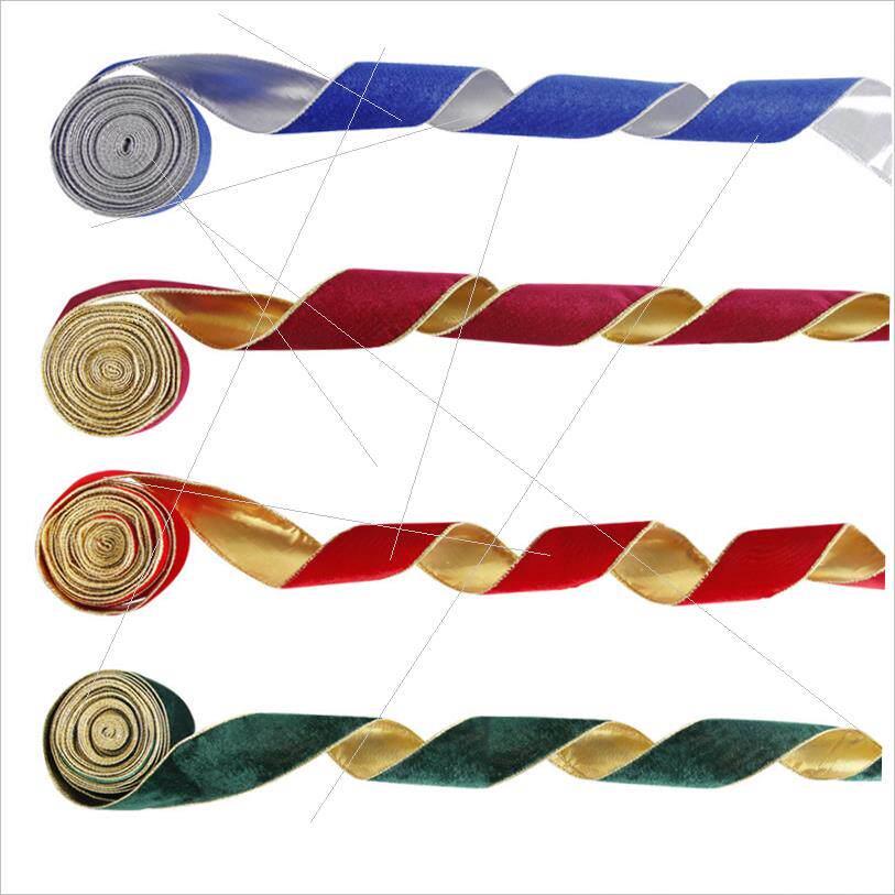 Christmas ribbon Christmas tree gift box wrapping webbing - 实物图