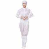 山都澳防静电连体服静电工作服洁净防尘服无尘防护带帽科研喷漆白