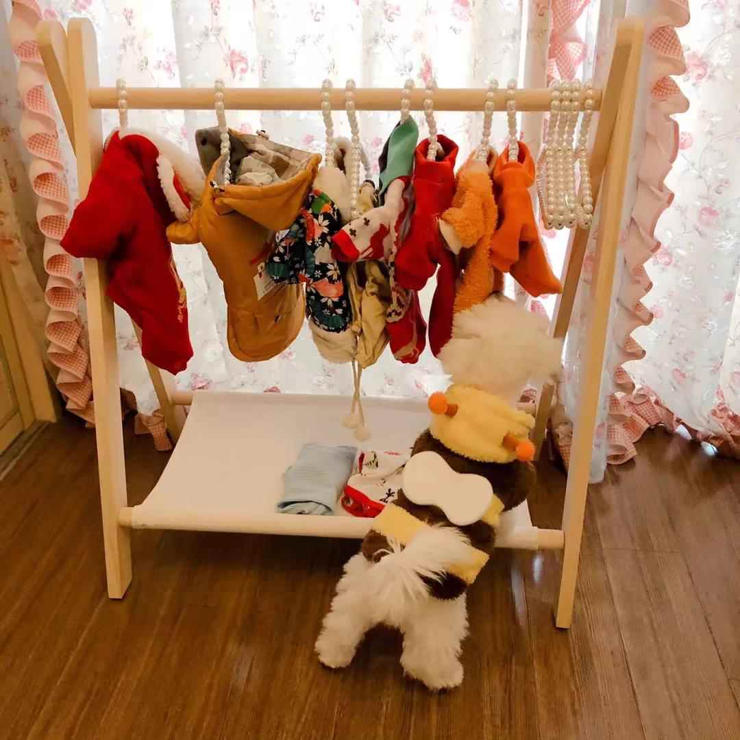 宠物专用小衣帽架落地式挂衣架狗狗猫咪挂衣服装收纳展示架子小型