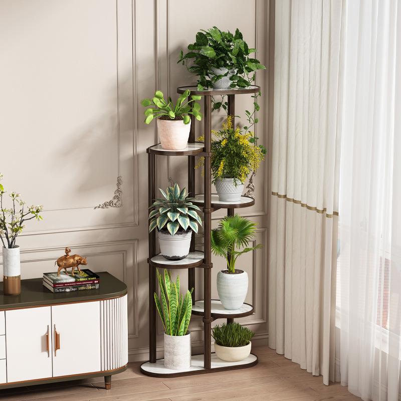 实木花架子客厅轻奢创意置物架阳台花卉花盆架落地式植物摆放层架