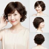 正品 短卷发中老发年妈妈假头套逼真自发透 真然假女短发全手织时尚