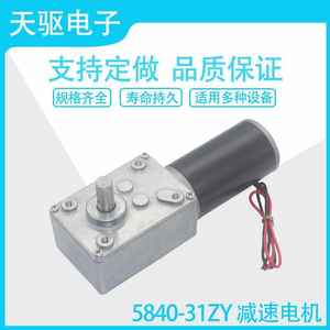 31ZY永磁直流涡轮蜗杆减速电机12v24V窗帘机广告牌电机5840牙箱