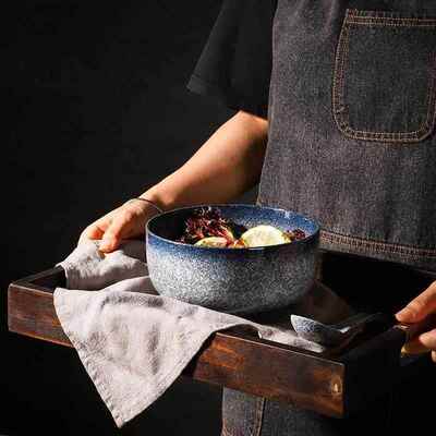 Tableware Ceramic-Bowls Porcelain Ramen Soup Wind-Bowl-Inch