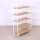 新款 单面白色钢木结构梯形超市货架批发精美零食店超市钢木货架