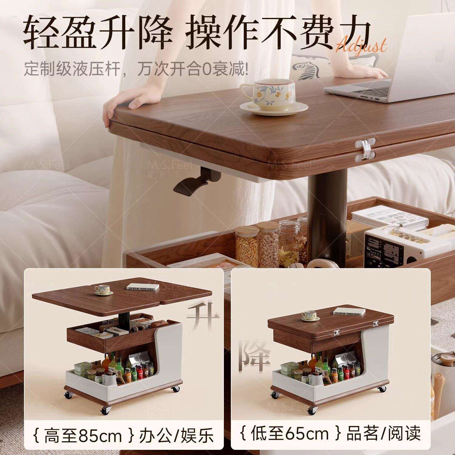 可移动阳台小茶桌折叠茶几茶台方形小推车边几2026新款端茶几桌图片