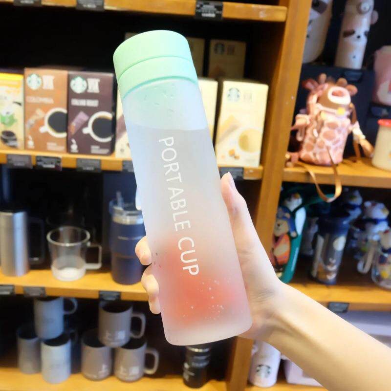 水杯塑料杯的运动水瓶磨砂双盖高颜值大容量男女网红水杯学生