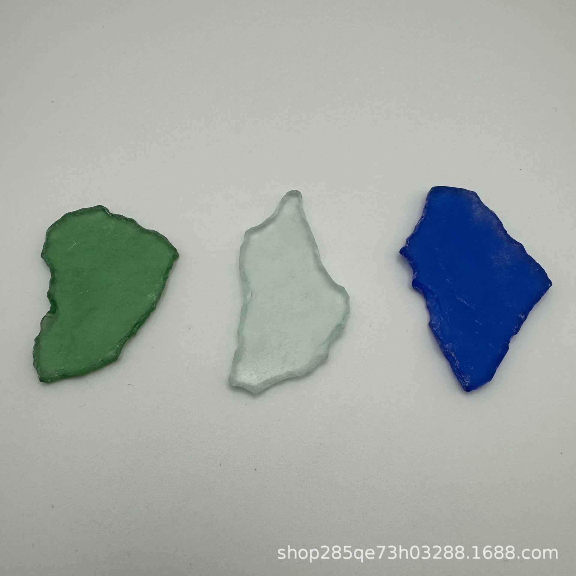 海玻璃 片状海玻璃 原石彩色薄皮磨砂玻璃手工制作DIY 现货供应