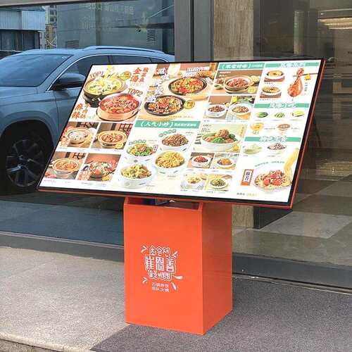 新款落地灯箱广告牌餐饮菜品大屏发光超薄抽画灯箱点餐台厂家直销