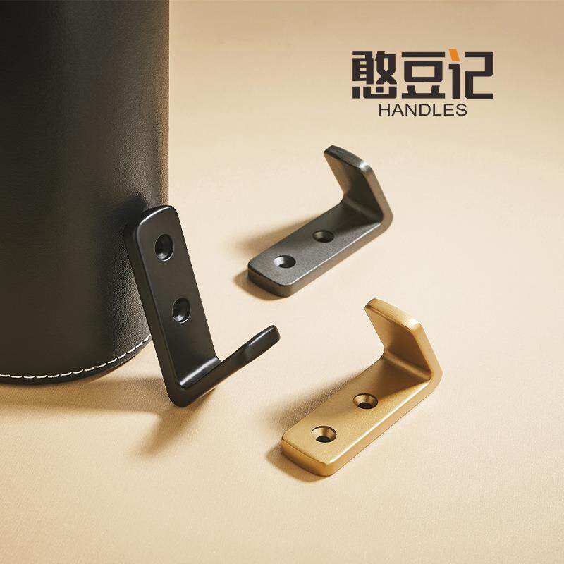 进门玄关合金单钩挂衣钩墙上衣柜室内卧室衣帽浴室金色挂钩黑衣钩