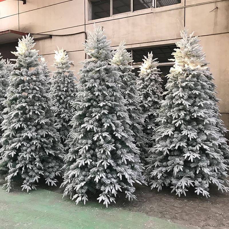 圣诞节喷雪植绒圣诞树1.2/1.5/1.8/2.1米雪场景拍摄装饰雪树雪景