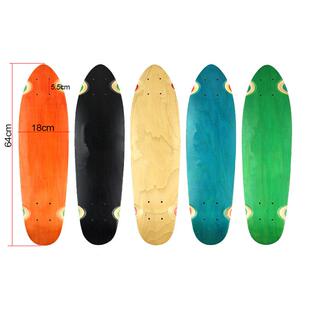 青少年冲浪板加枫小鱼板板面7层染色25inch鱼板滑板板面64X18cm