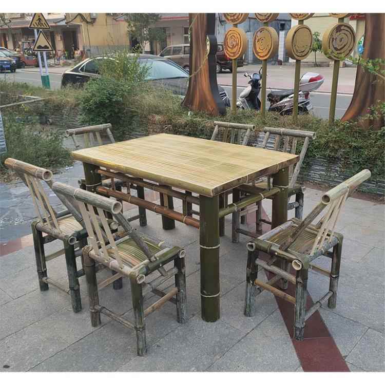 竹椅子靠背椅手工老式竹编藤椅子家用阳台竹茶桌椅组合茶室竹桌