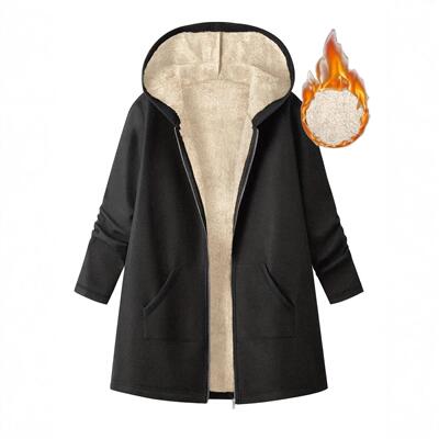 Medium to long hooded jacket