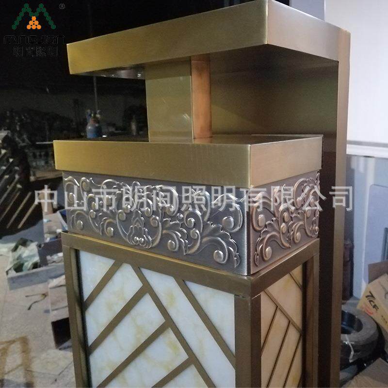 户外中式创意仿云石壁灯 小区大堂酒店别墅亚克力不锈钢墙壁灯