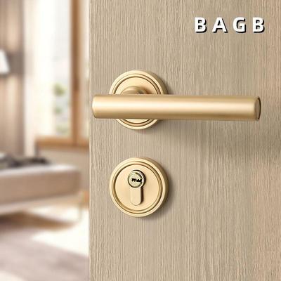 BA7圆AG磁吸门房锁B室内门黑灰色卧静音磁力分体锁家用简约门把室