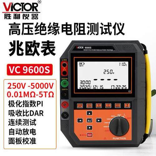胜利VC9600S/9600B高压绝缘电阻测试仪 智能高压摇表兆欧表Victor