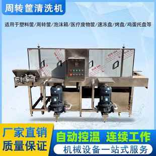 全自动热碱水洗筐机 高压喷淋水果筐清洗设备 塑料托盘去油清洗机