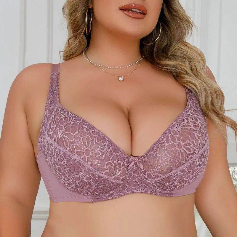 Beauwear Floral Lace Bras for Women Plus Size Bra Thin Unlin