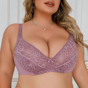 Beauwear Floral Lace Bras for Women Plus Size Bra Thin Unlin
