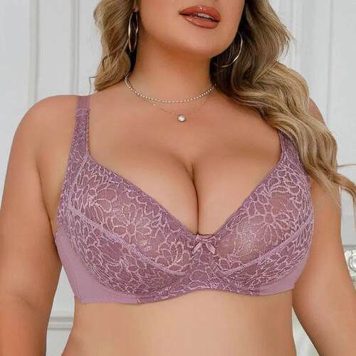 Beauwear Floral Lace Bras for Women Plus Size Bra Thin Unlin