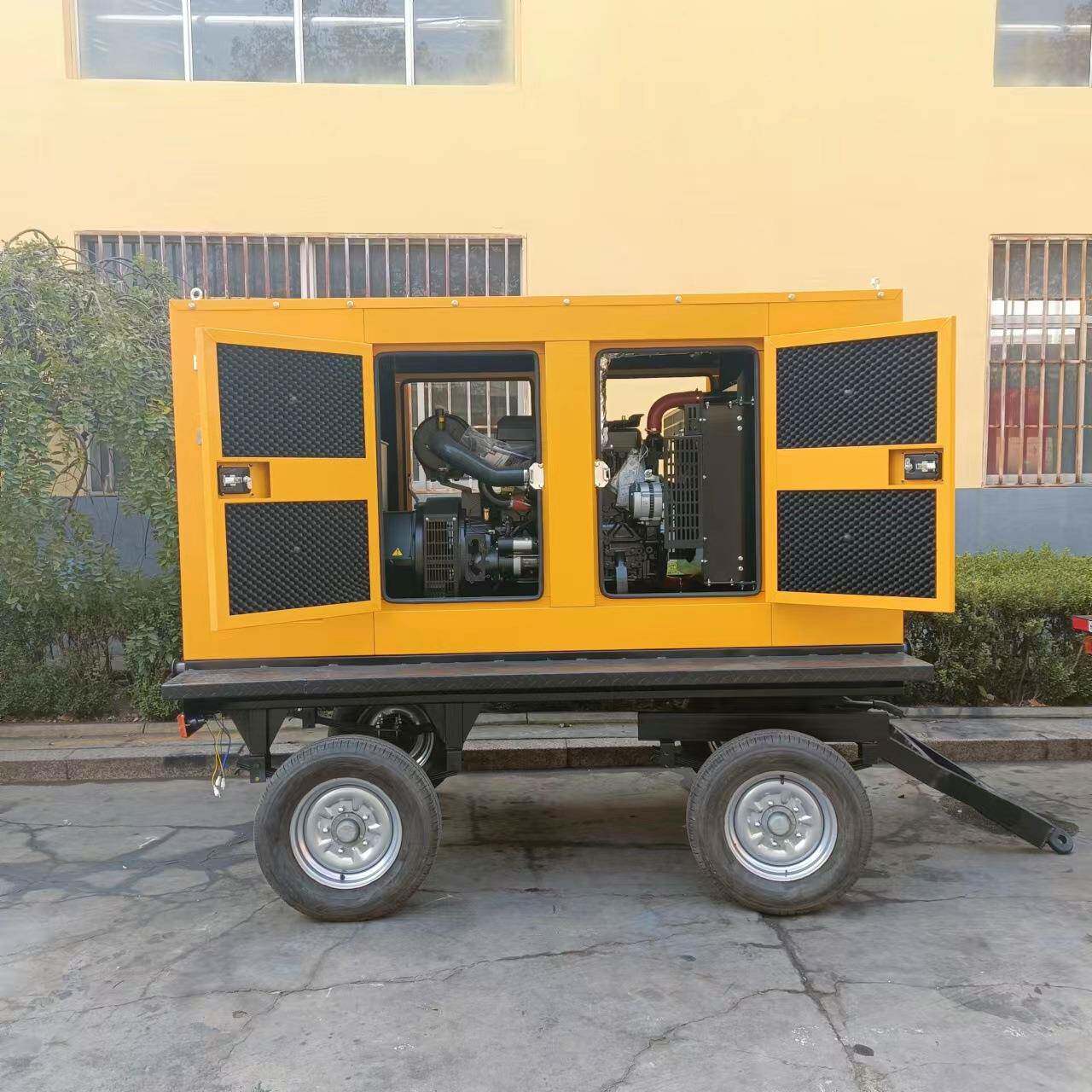 200KW移动拖车低音箱噪发电机低30KW组可移动噪应音急式发电机组