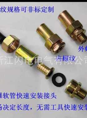 防爆挠性管快速接头 现场快接卡套式转接头 DN20DN25软管桥架接头