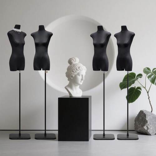 女装模特道具韩版半身服装店橱窗黑色扁身平胸假人台偶展示架全身