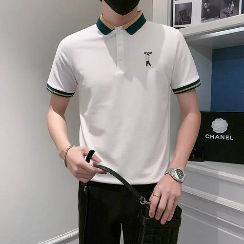 Trend Mr潮牌翻领POLO衫男夏季新款百搭休闲ins潮撞色时尚短袖T恤