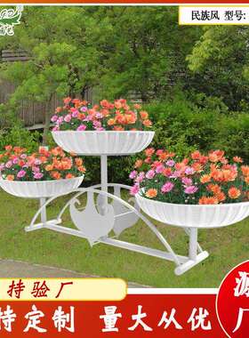 厂家供应室外景观大型花架 铁艺立体种植 绿化工程景观花器行家