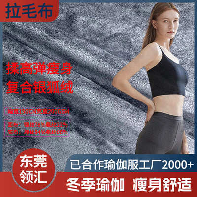 冬季瑜伽服面料布双面锦纶复合涤氨仿超柔高弹拉毛布保暖衣衣服料