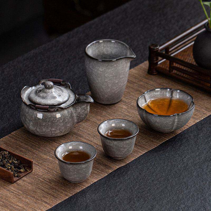 高端黑冰手抓壶茶壶单壶开片可养过滤陶瓷功夫茶具大容量家用泡茶