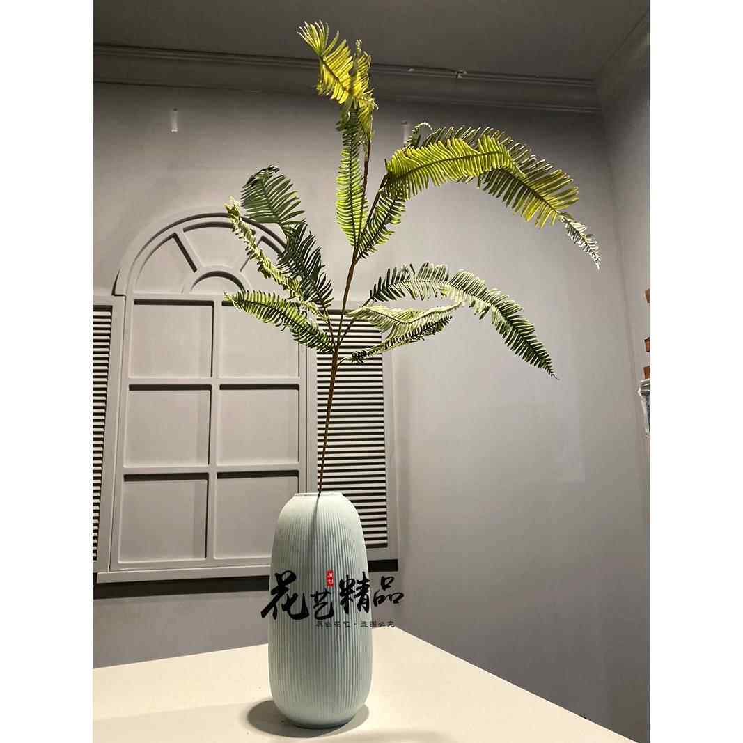 软胶铁芒渐变色仿真植物波斯蕨类草酒店餐厅落地田园装饰绢花